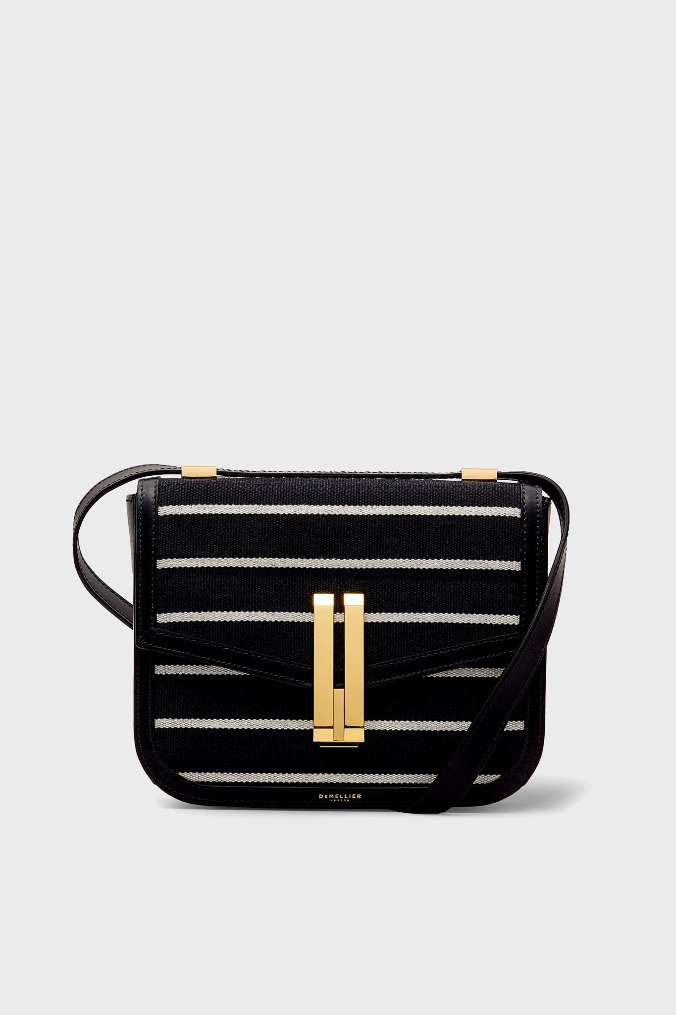 Black Breton Stripe Canvas Vancouver Bag-Get Girly