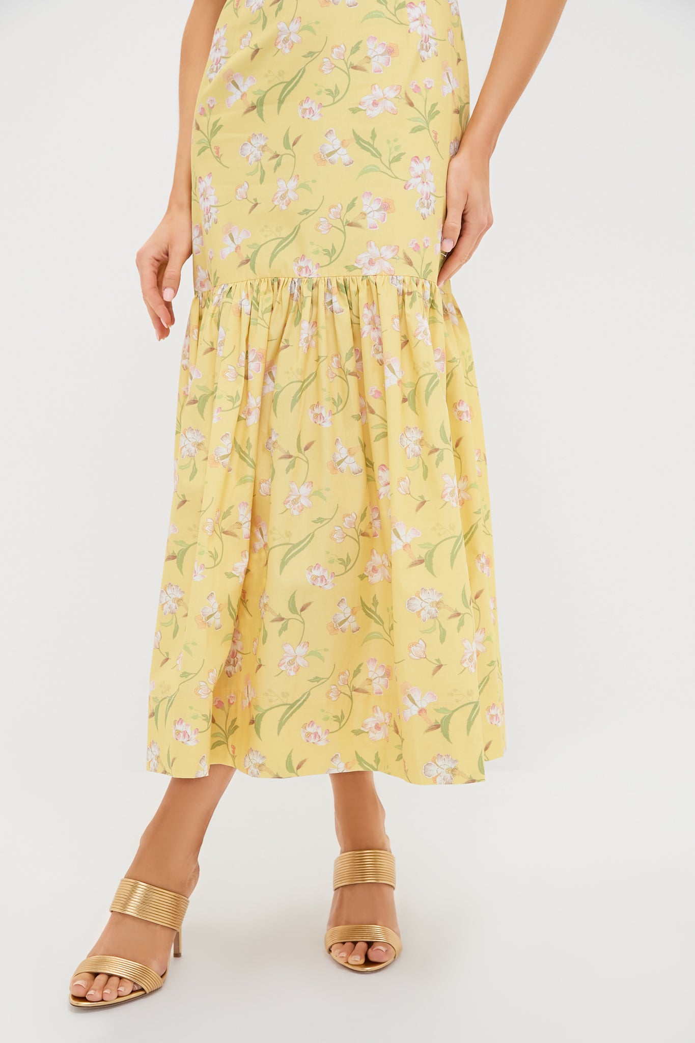 Yellow Hibiscus Low-Back Dress-Get Girly