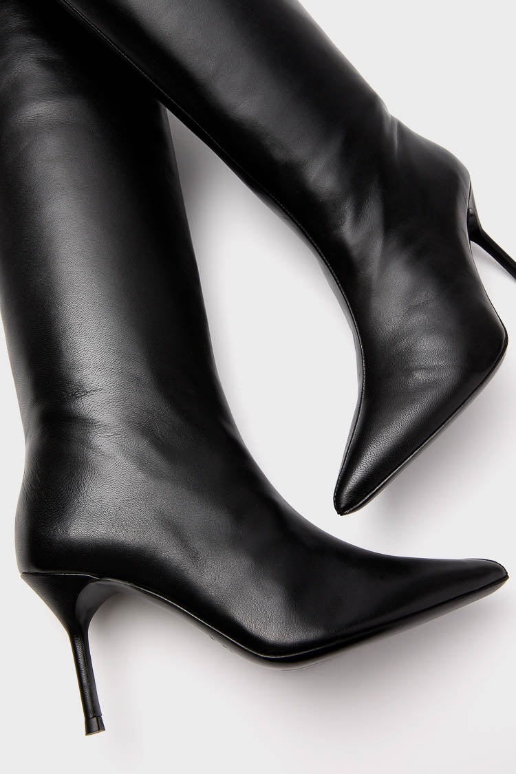 Black Sebastian Over The Knee Boot-Get Girly