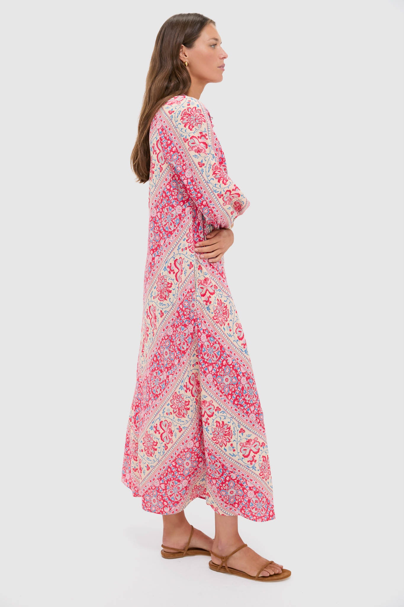 Cerise Chevron Maryse Caftan-Get Girly