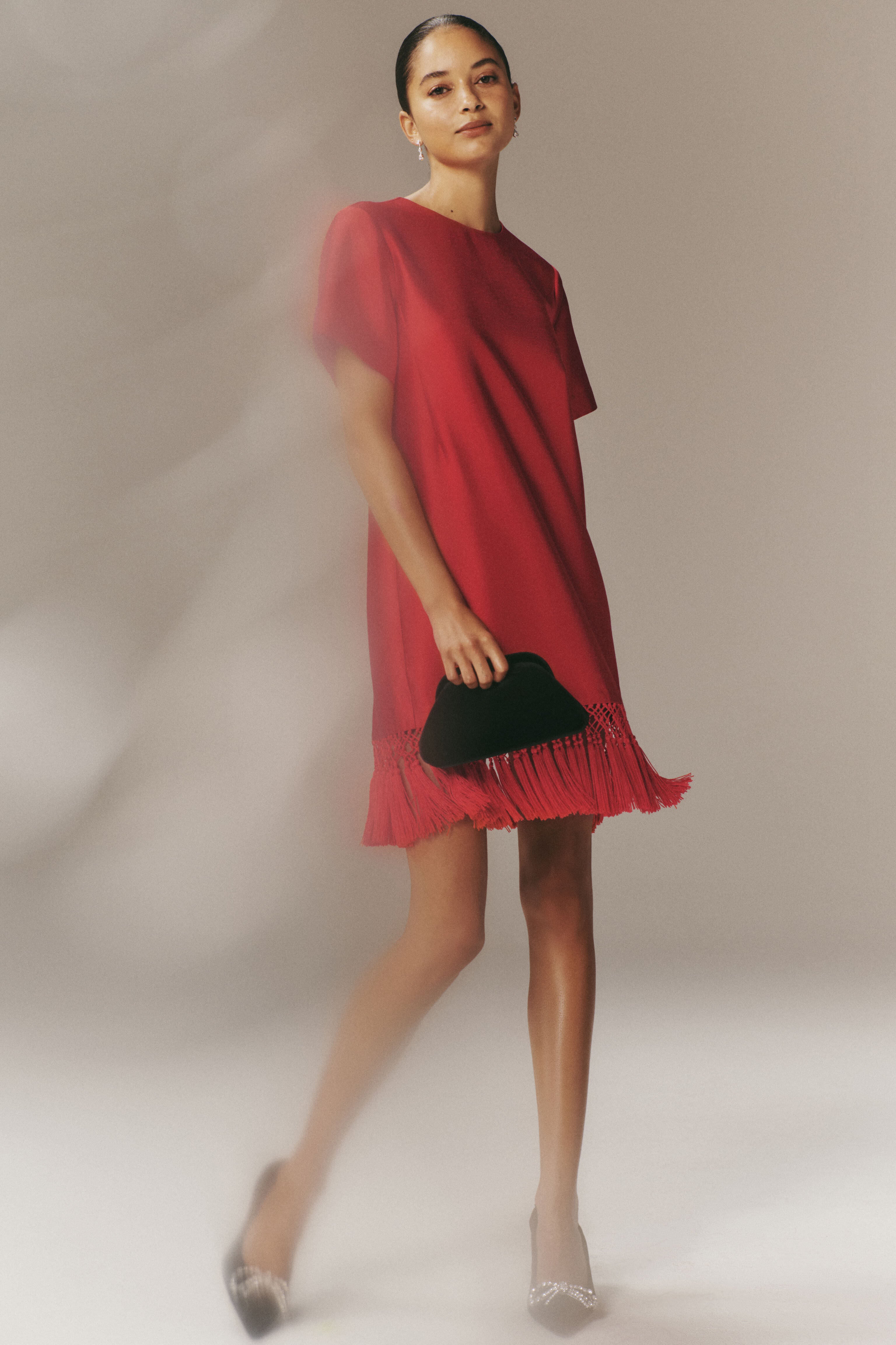 Red Dupioni Tassel Downing Dress-Get Girly