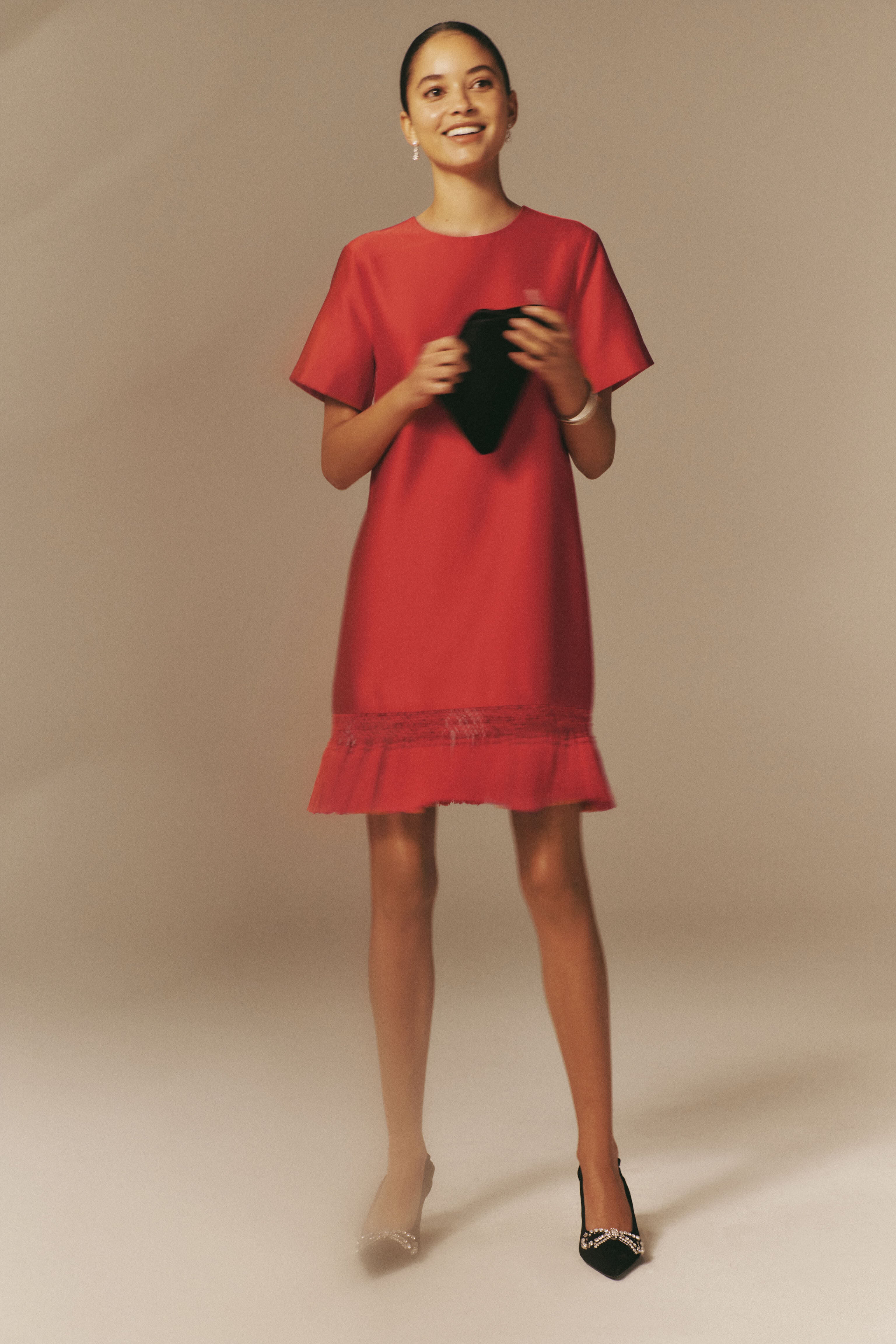 Red Dupioni Tassel Downing Dress-Get Girly