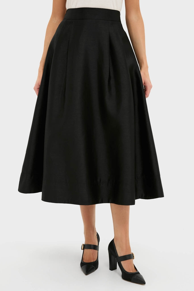 Black Dupioni Kendall Skirt-Get Girly