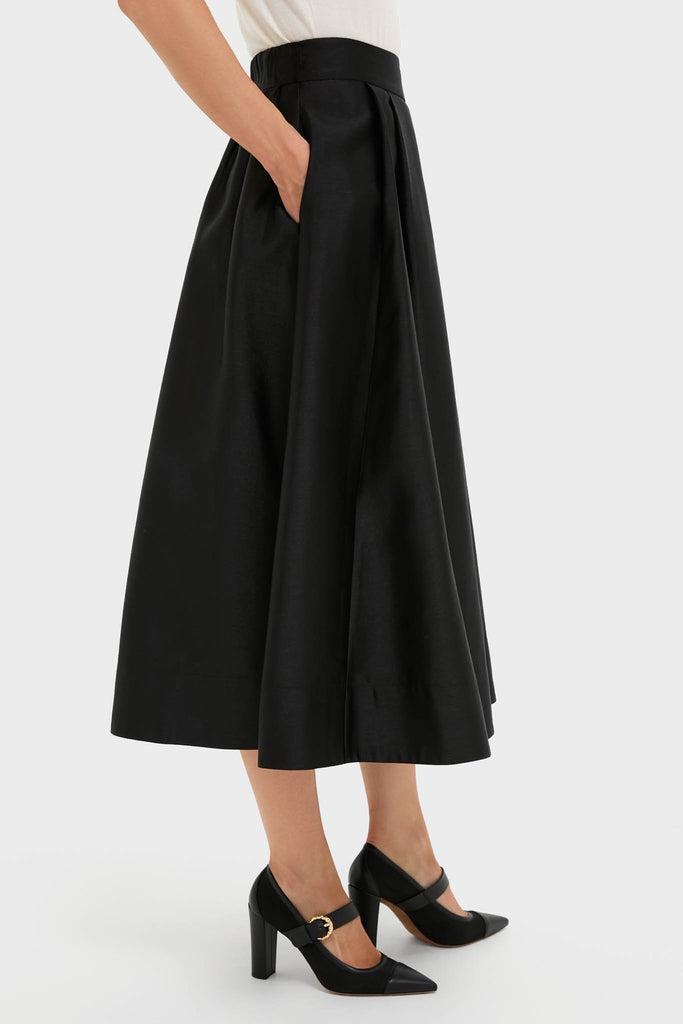 Black Dupioni Kendall Skirt-Get Girly