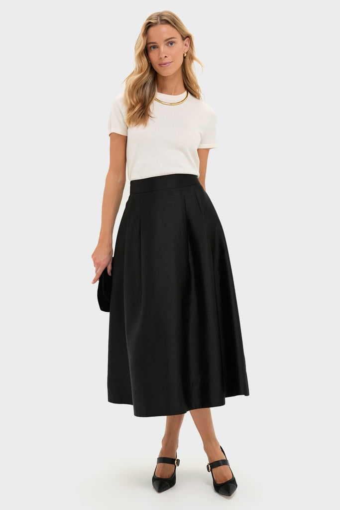 Black Dupioni Kendall Skirt-Get Girly