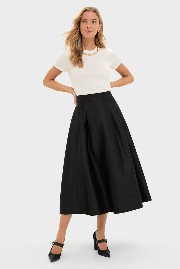 Black Dupioni Kendall Skirt-Get Girly