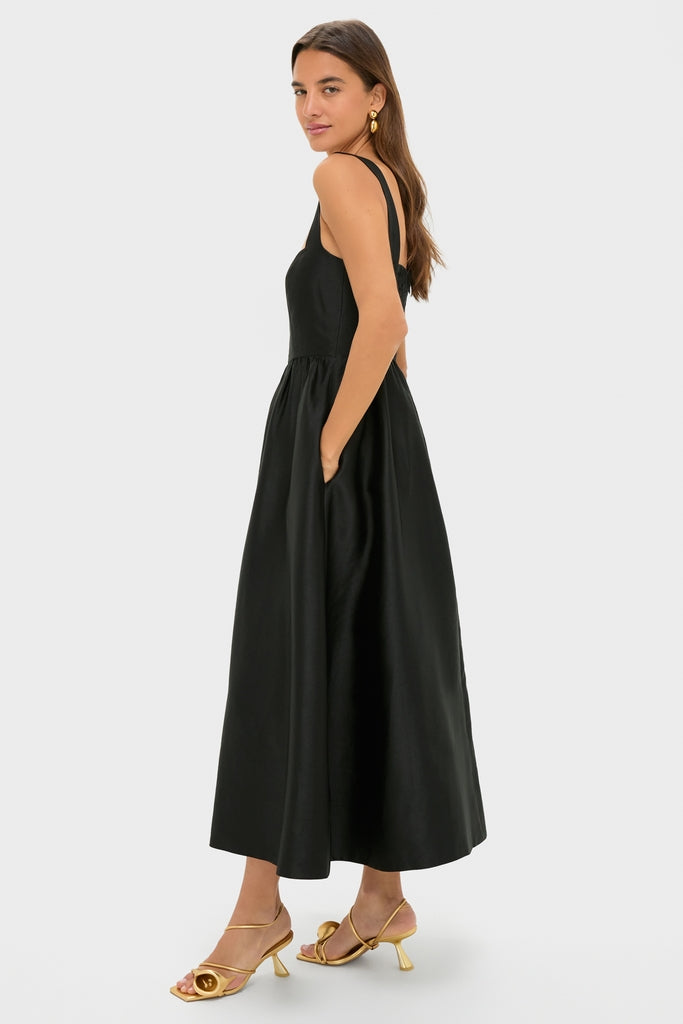 Black Dupioni Esme Dress-Get Girly
