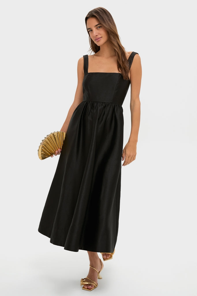 Black Dupioni Esme Dress-Get Girly