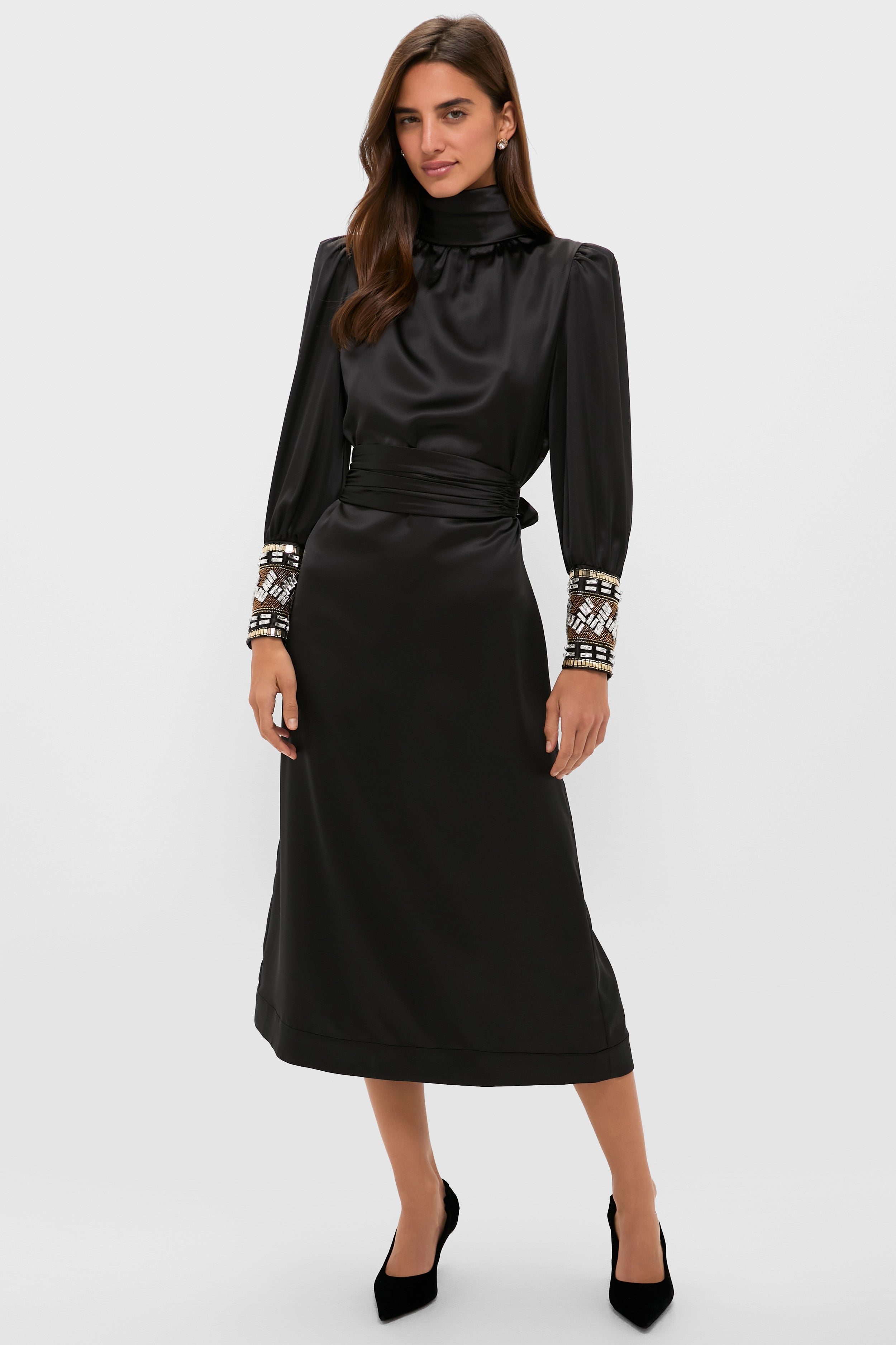 Black Embellished Faven Dress-Get Girly