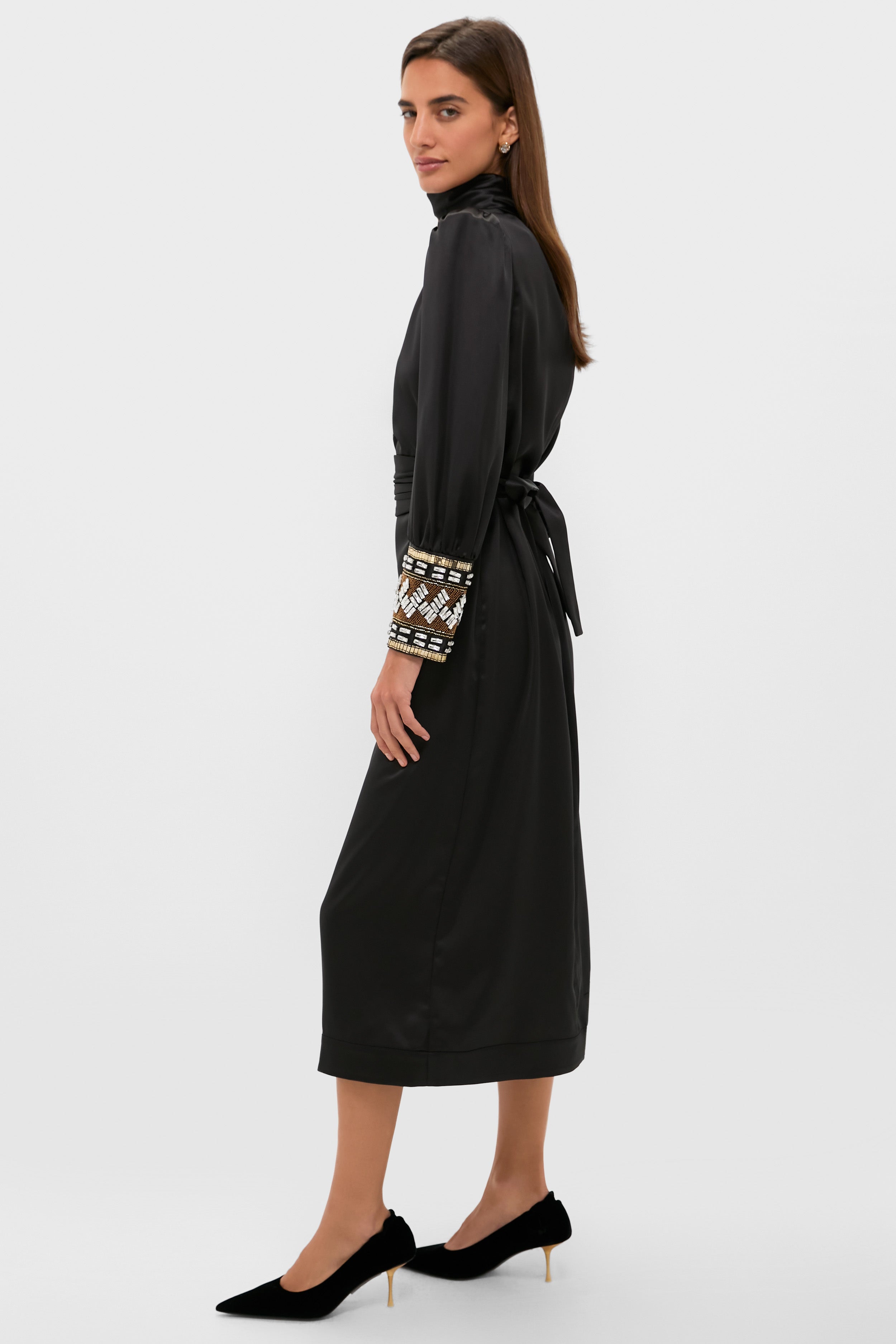 Black Embellished Faven Dress-Get Girly