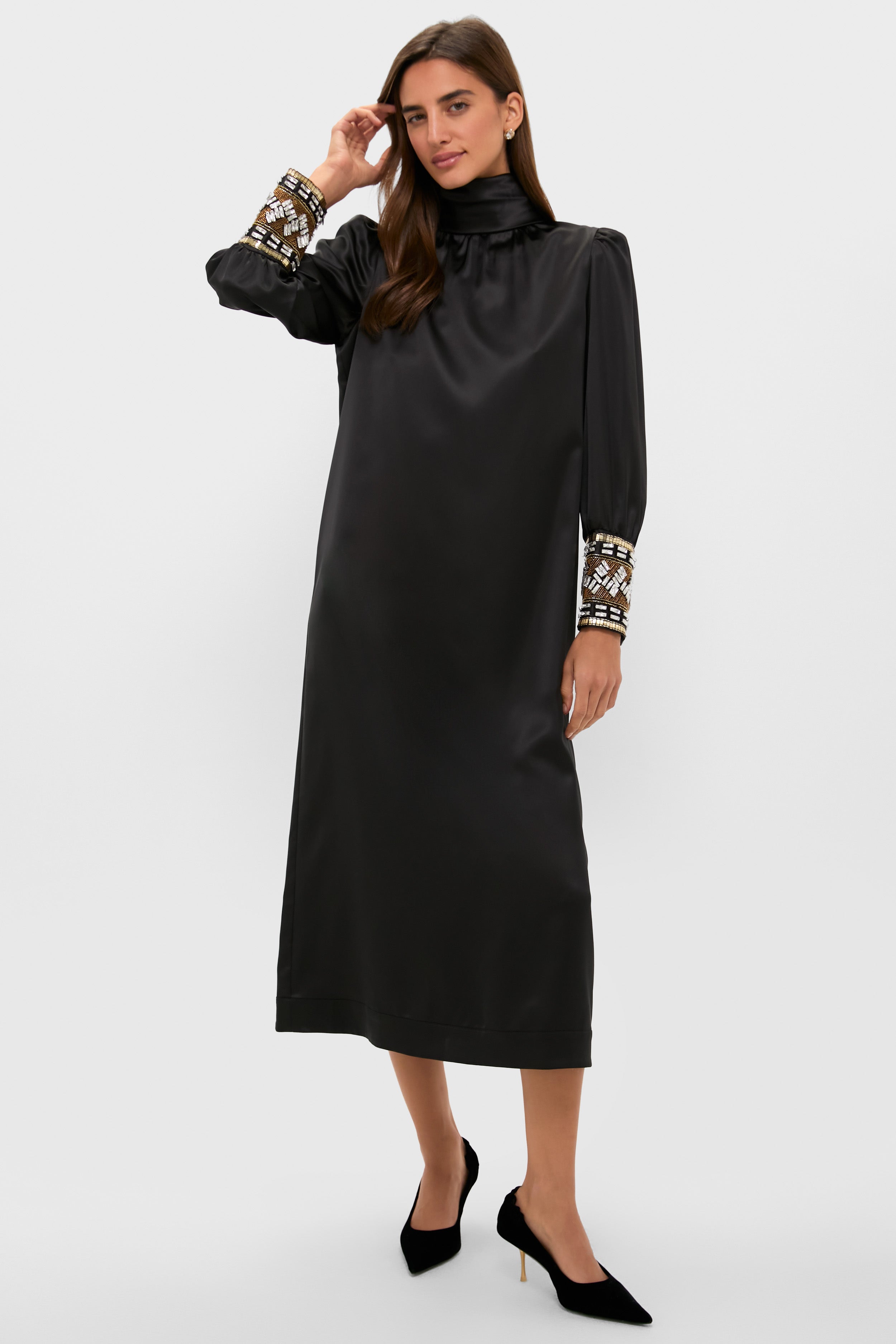 Black Embellished Faven Dress-Get Girly