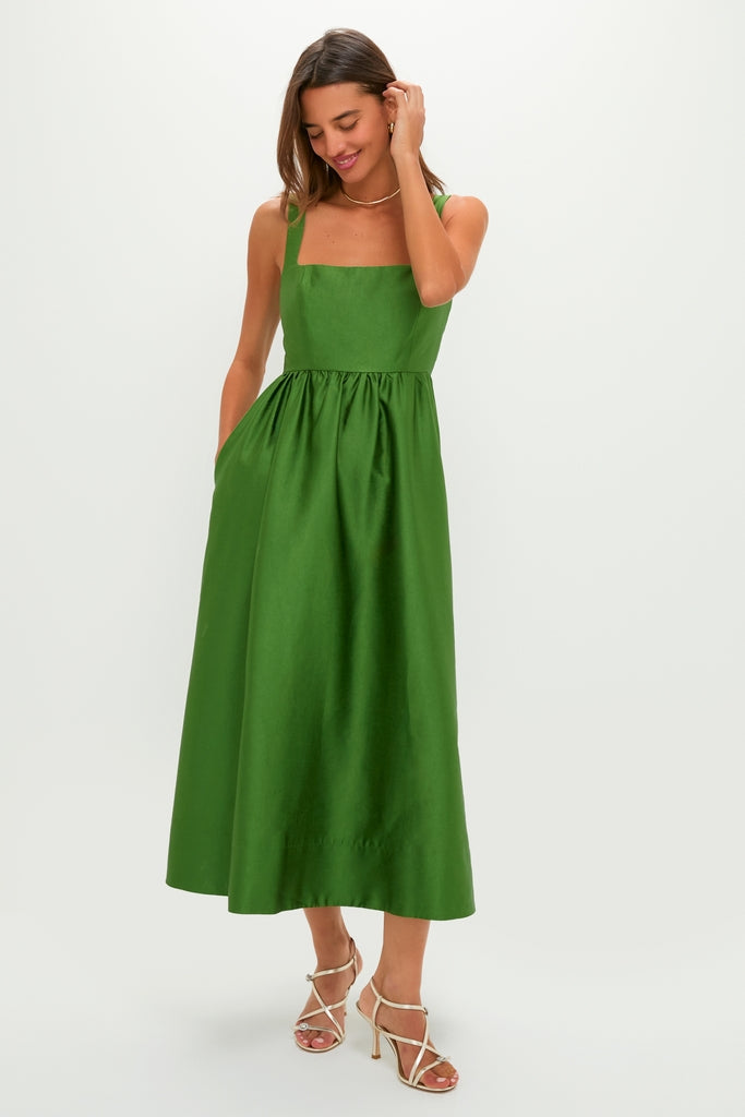 Green Dupioni Esme Dress-Get Girly