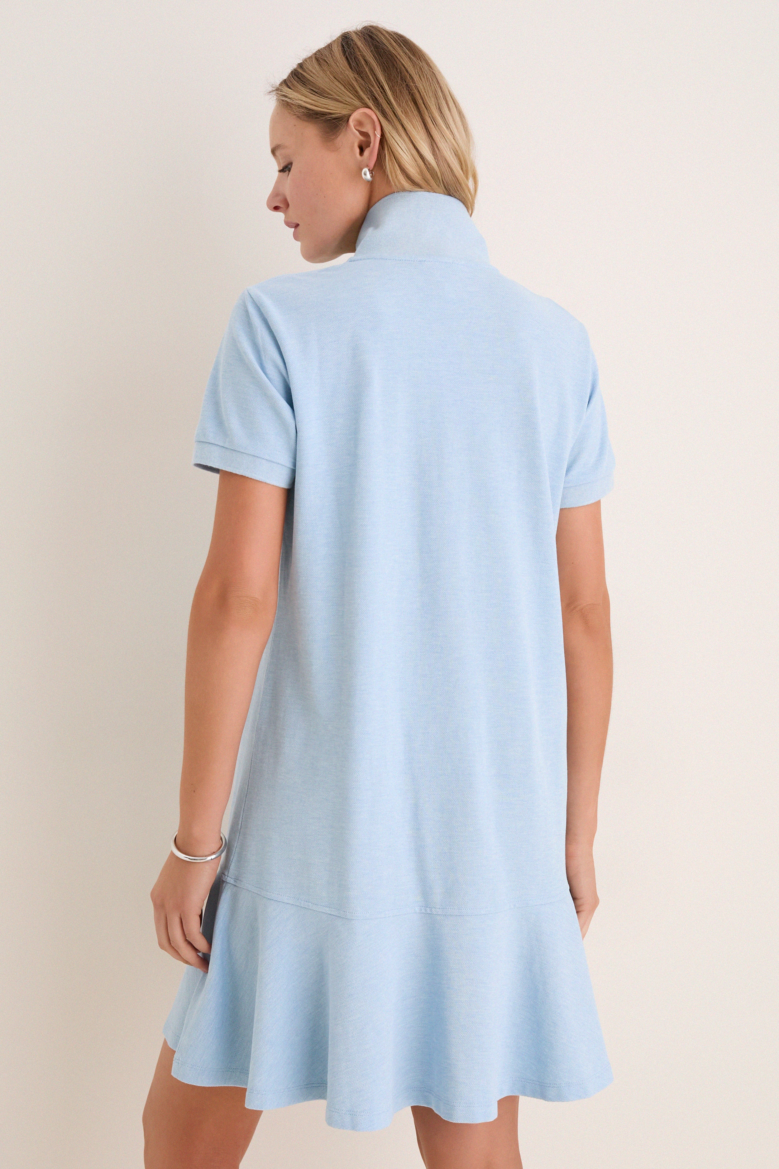 Light Blue Pique May Polo Dress-Get Girly