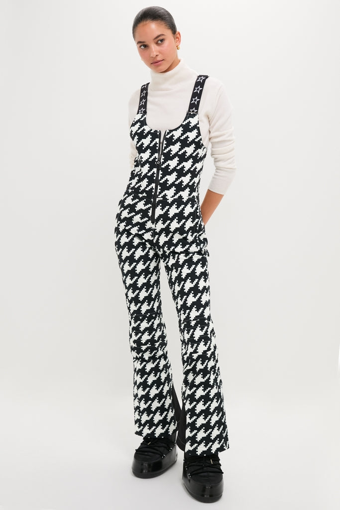 Black and White Houndstooth JG Bib Ski Pant-Get Girly
