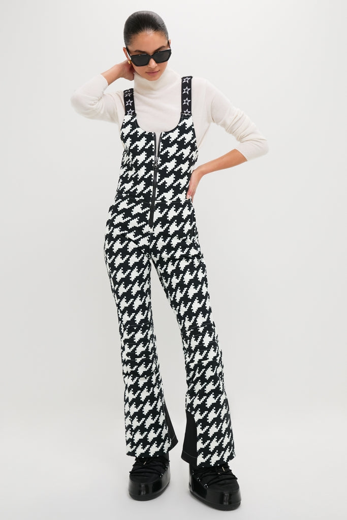 Black and White Houndstooth JG Bib Ski Pant-Get Girly