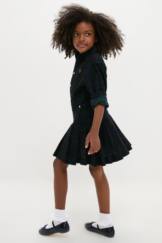 Girls Long-Sleeve Cotton Printed Corduroy Shirt with Pleated Skirt-Get Girly