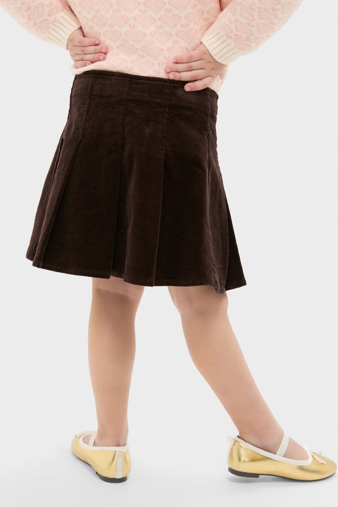 Girls Pleated Corduroy Skirt-Get Girly