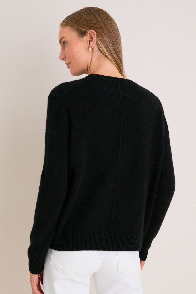 Black Cashmere Boyfriend Bodie Crewneck-Get Girly