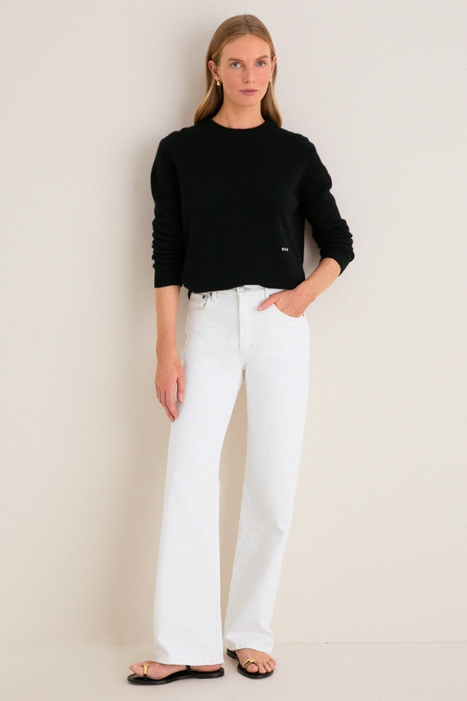 Black Cashmere Boyfriend Bodie Crewneck-Get Girly