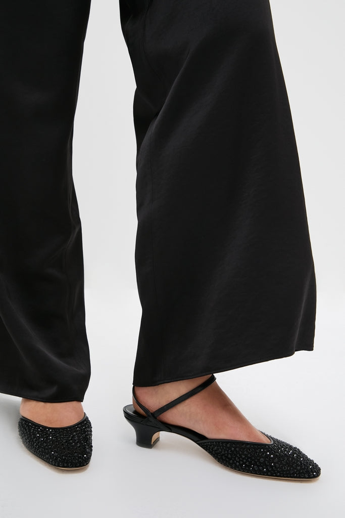 Black Crystals Erika Pump Sandals-Get Girly