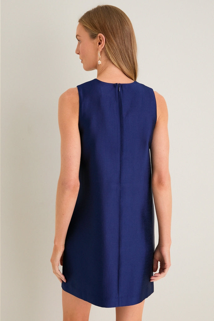 Navy Dupioni Marlowe Dress-Get Girly