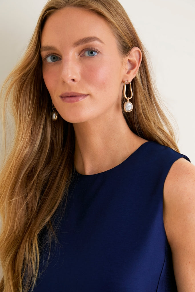 Navy Dupioni Marlowe Dress-Get Girly