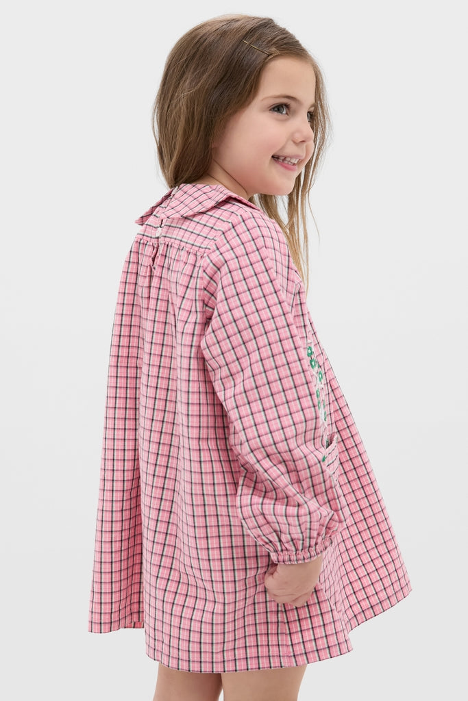 Pink Check Gatsby Dress-Get Girly