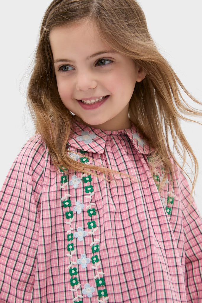 Pink Check Gatsby Dress-Get Girly