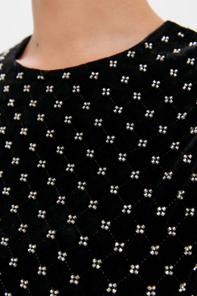 Black Embellished Velvet Antonia Maxi Dress-Get Girly