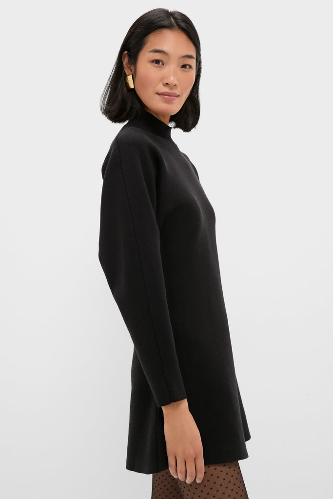 Black Anzu Puplum Sweater Mini Dress-Get Girly