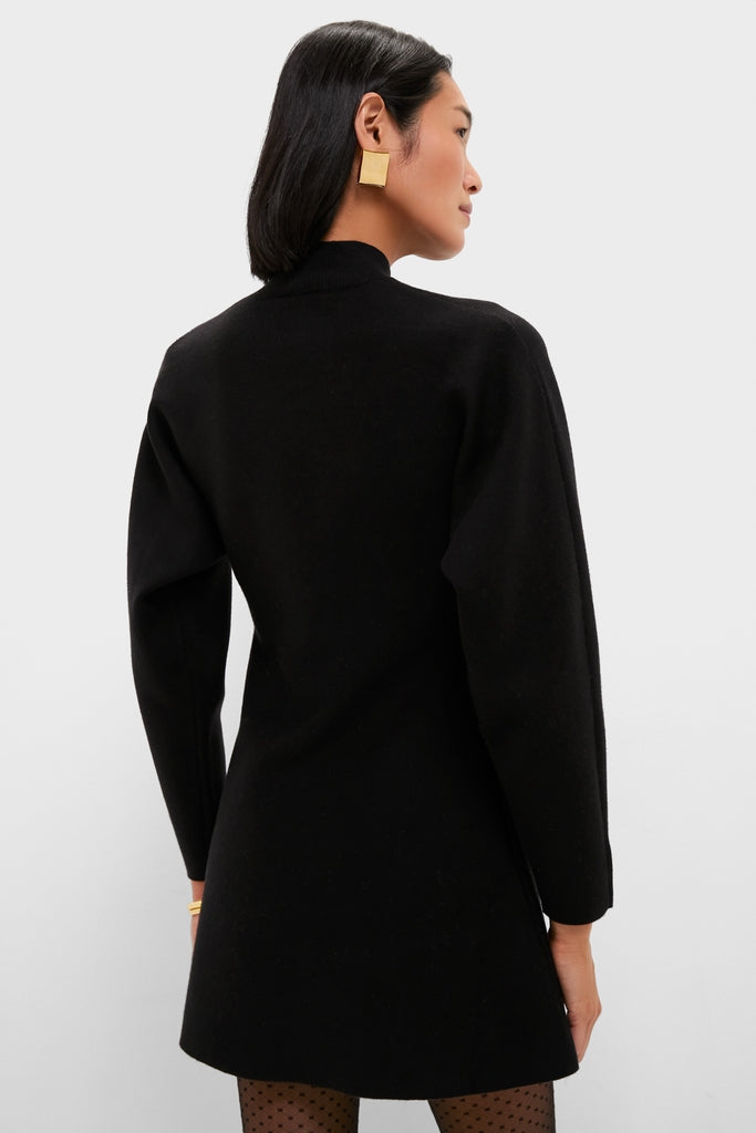 Black Anzu Puplum Sweater Mini Dress-Get Girly