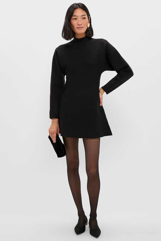 Black Anzu Puplum Sweater Mini Dress-Get Girly