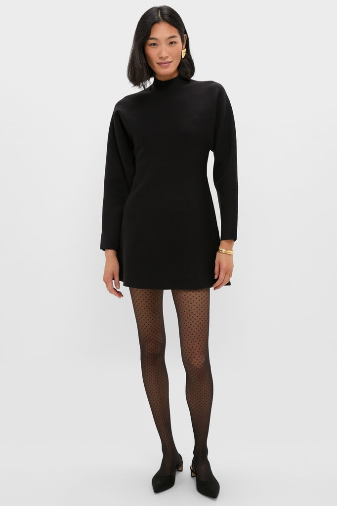 Black Anzu Puplum Sweater Mini Dress-Get Girly
