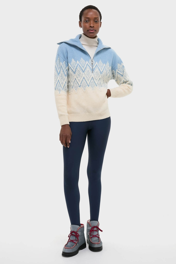 Ashley Blue Hedda Fairisle Half Zip-Get Girly