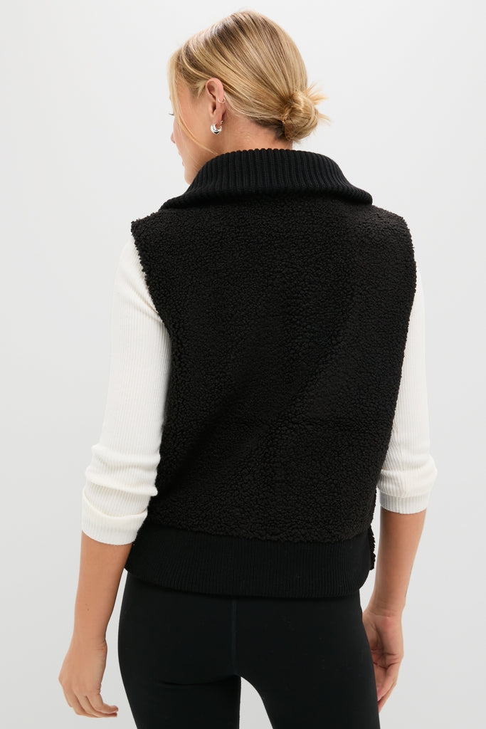Black Caspian Sherpa Gilet-Get Girly
