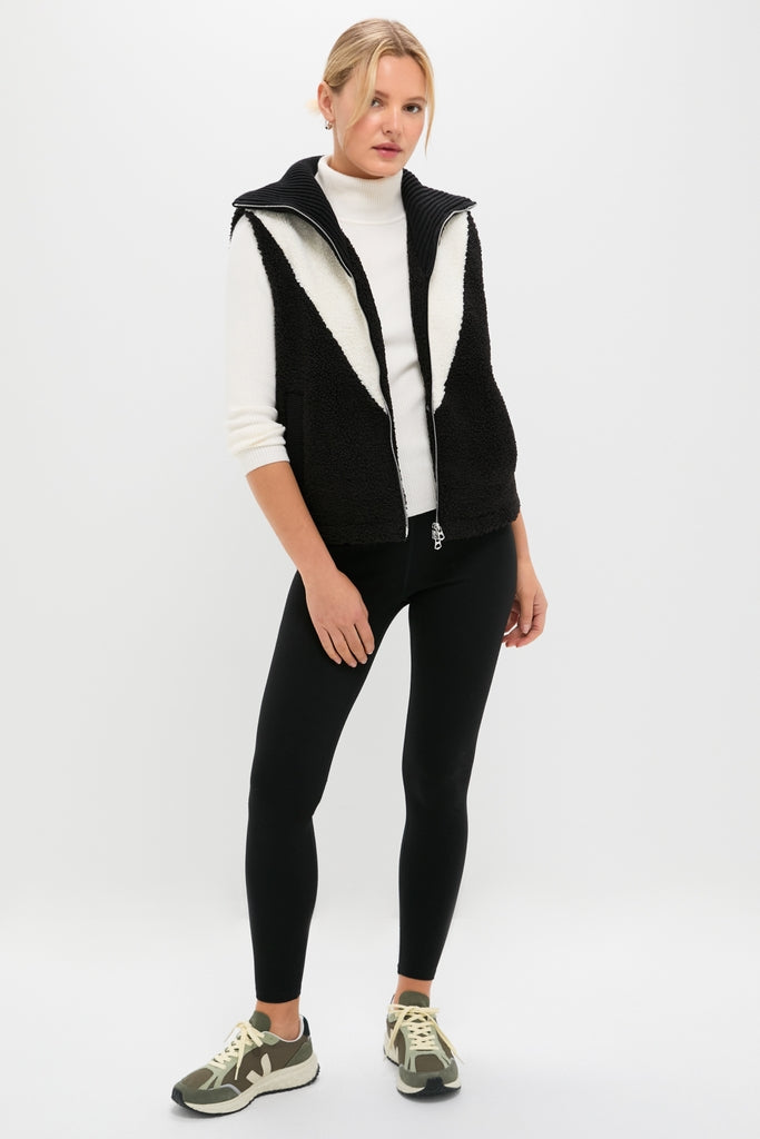 Black Caspian Sherpa Gilet-Get Girly