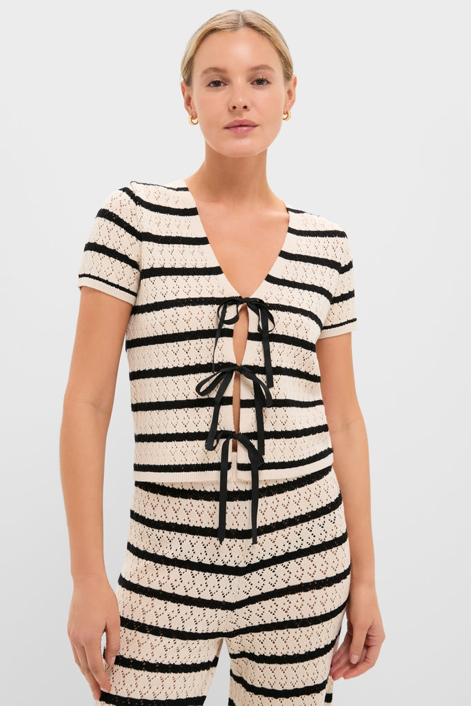 Black & Tan Stripe Portimao Top-Get Girly