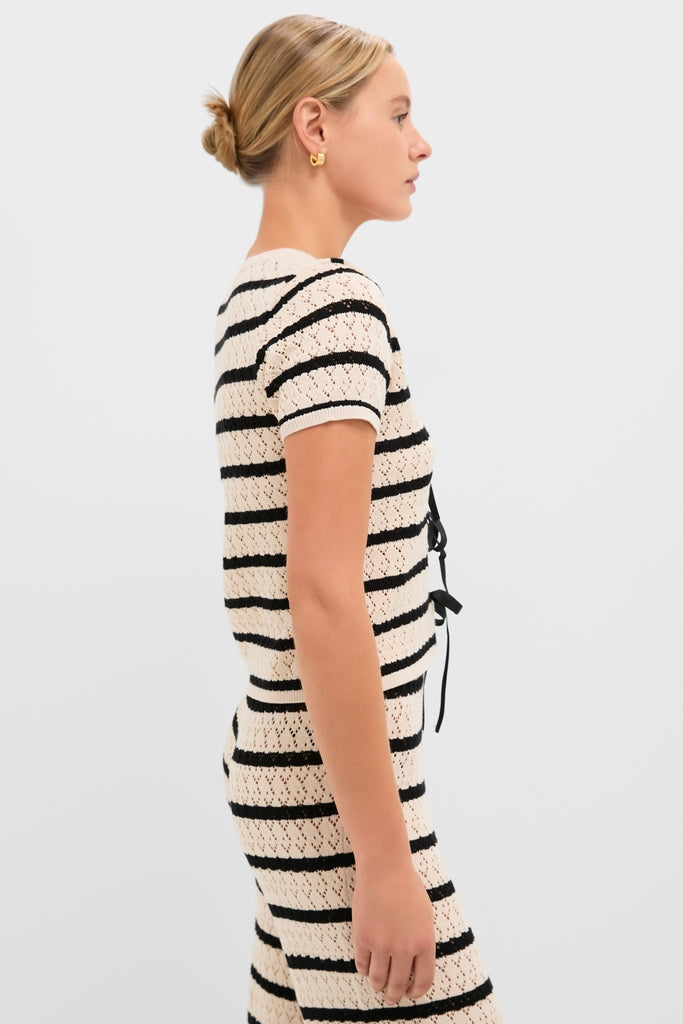 Black & Tan Stripe Portimao Top-Get Girly
