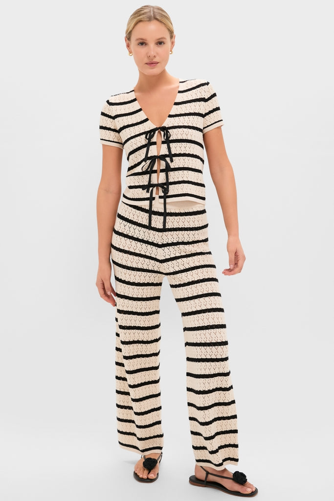 Black & Tan Stripe Portimao Top-Get Girly