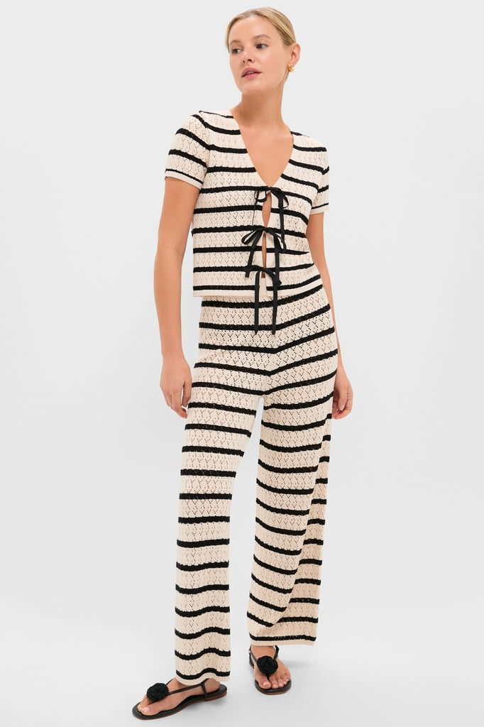 Black & Tan Stripe Portimao Pants-Get Girly