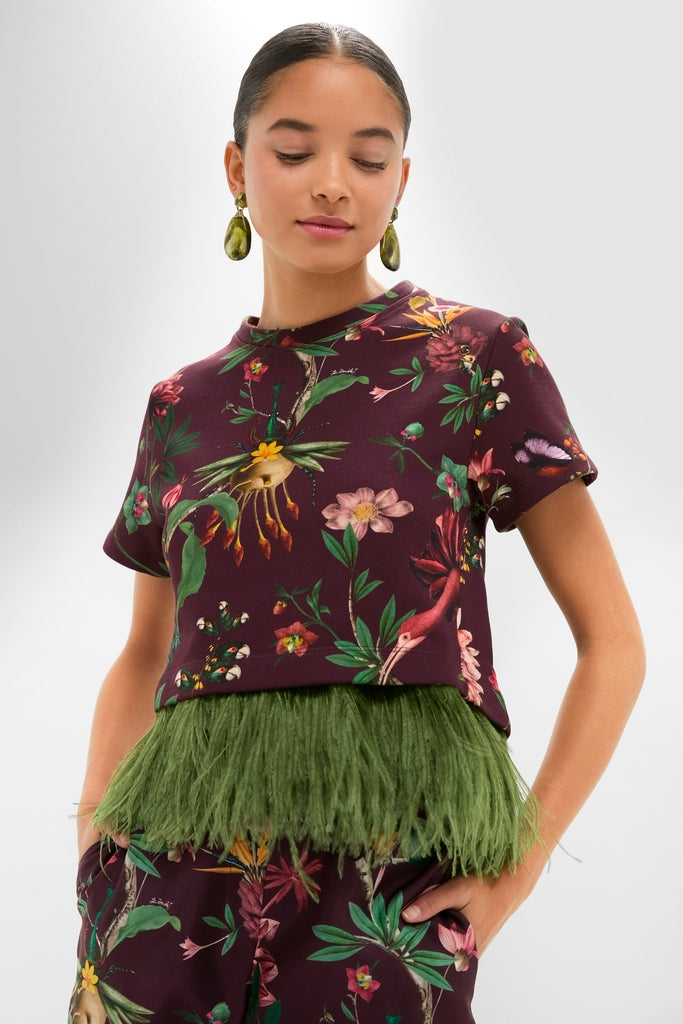 Zooflora La Scala Tee with Feathers-Get Girly