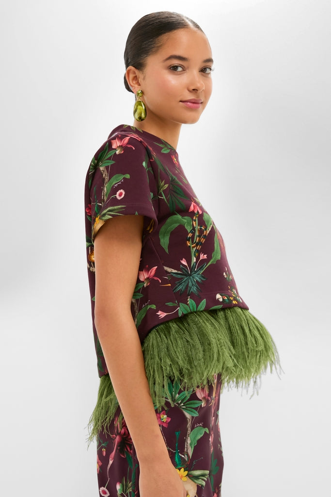 Zooflora La Scala Tee with Feathers-Get Girly