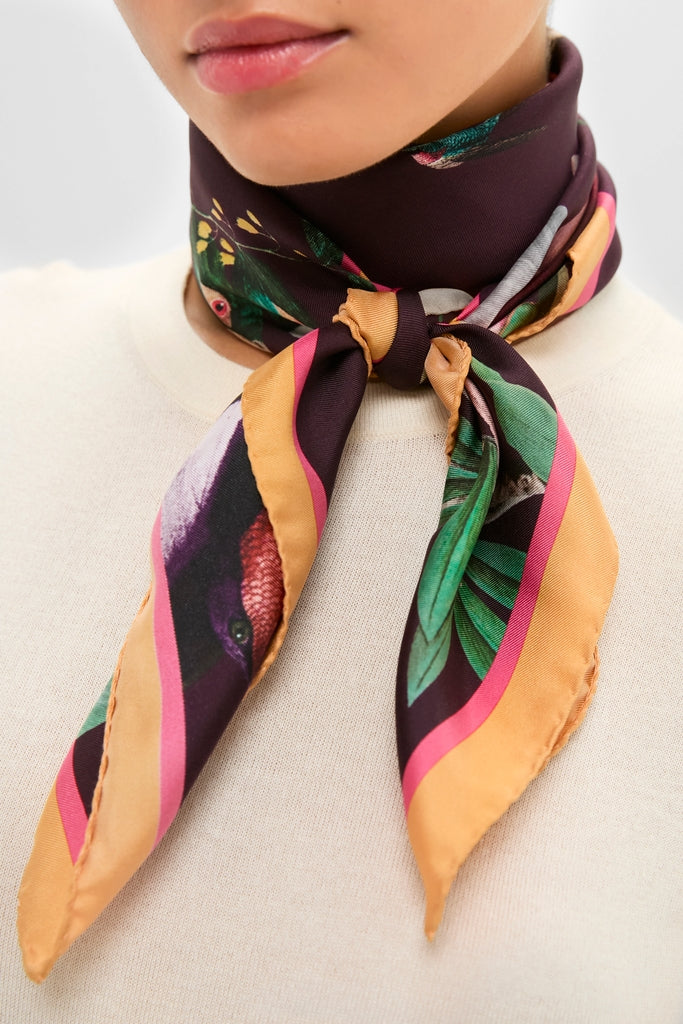 Zooflora Burgundy Foulard 90x90 Scarf-Get Girly