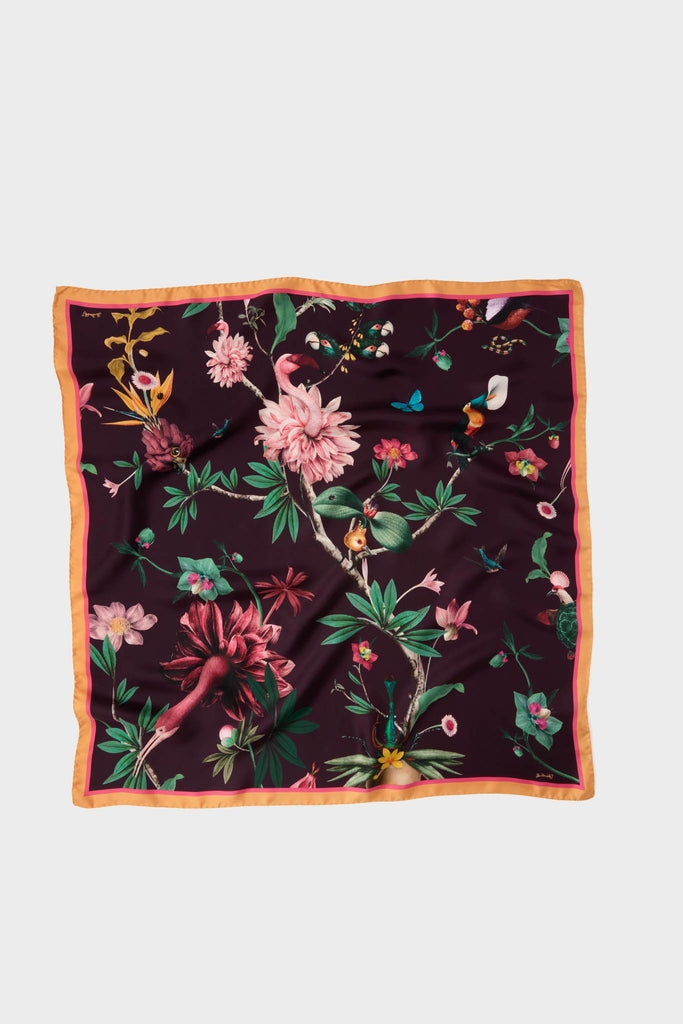 Zooflora Burgundy Foulard 90x90 Scarf-Get Girly
