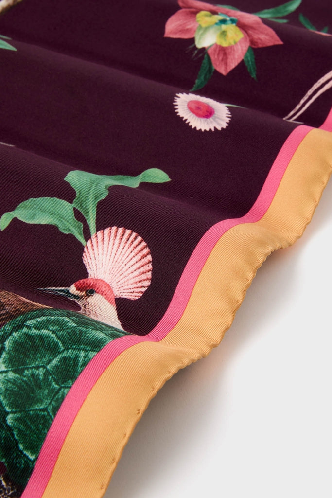 Zooflora Burgundy Foulard 90x90 Scarf-Get Girly