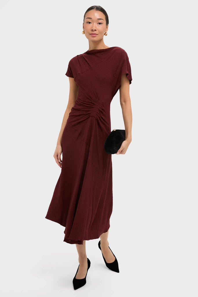 Black Cherry Dena Midi Dress-Get Girly