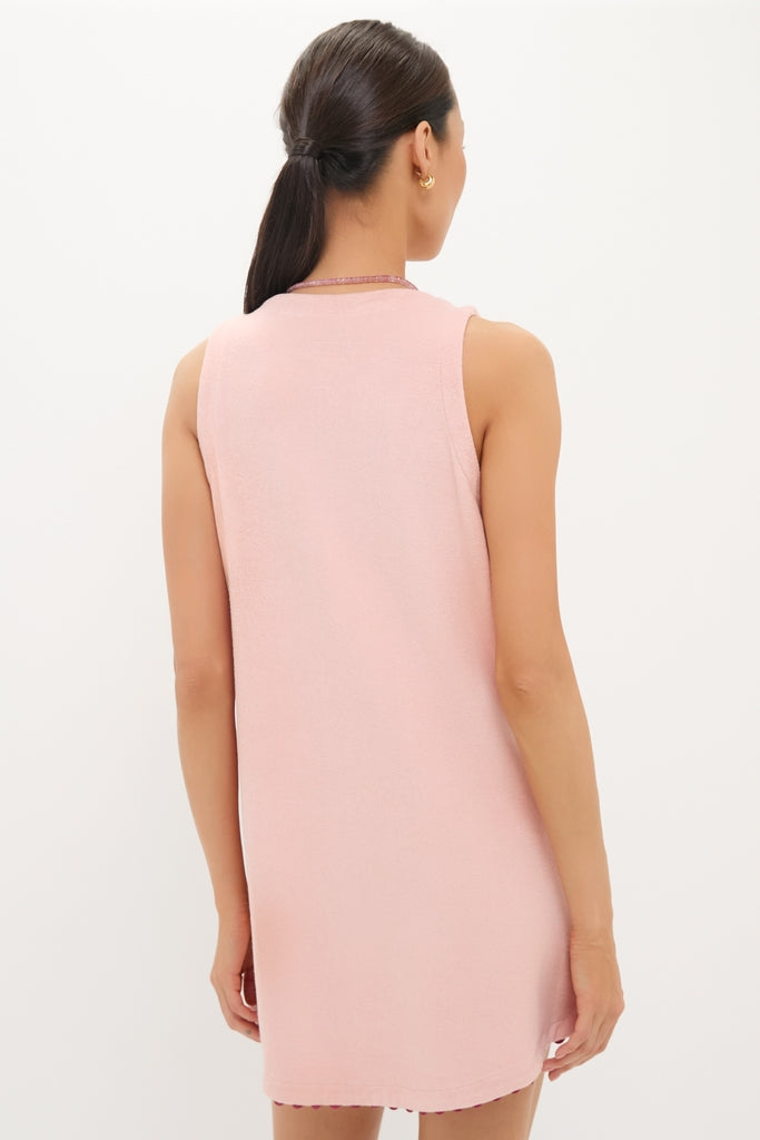 Coral Embroidered Mini Bermuda Terrycloth Coverup-Get Girly