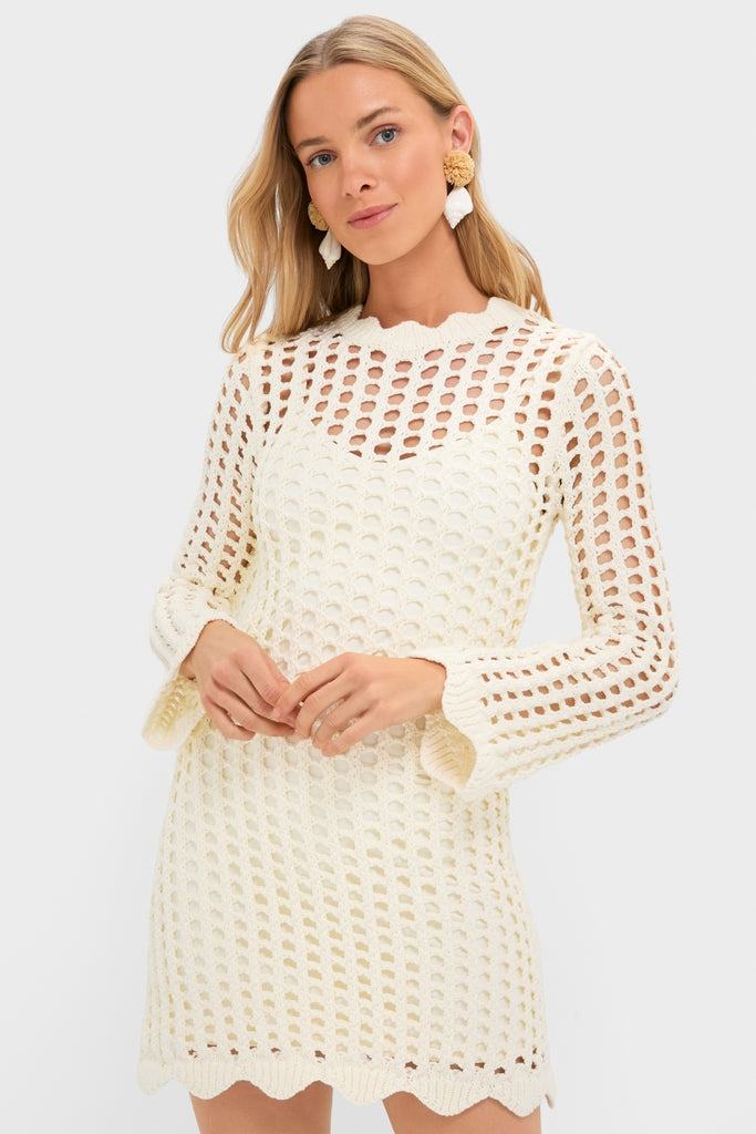 Ivory Knit Tamara Mini Dress-Get Girly