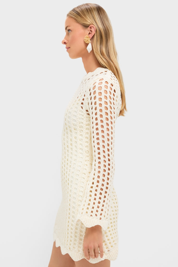 Ivory Knit Tamara Mini Dress-Get Girly