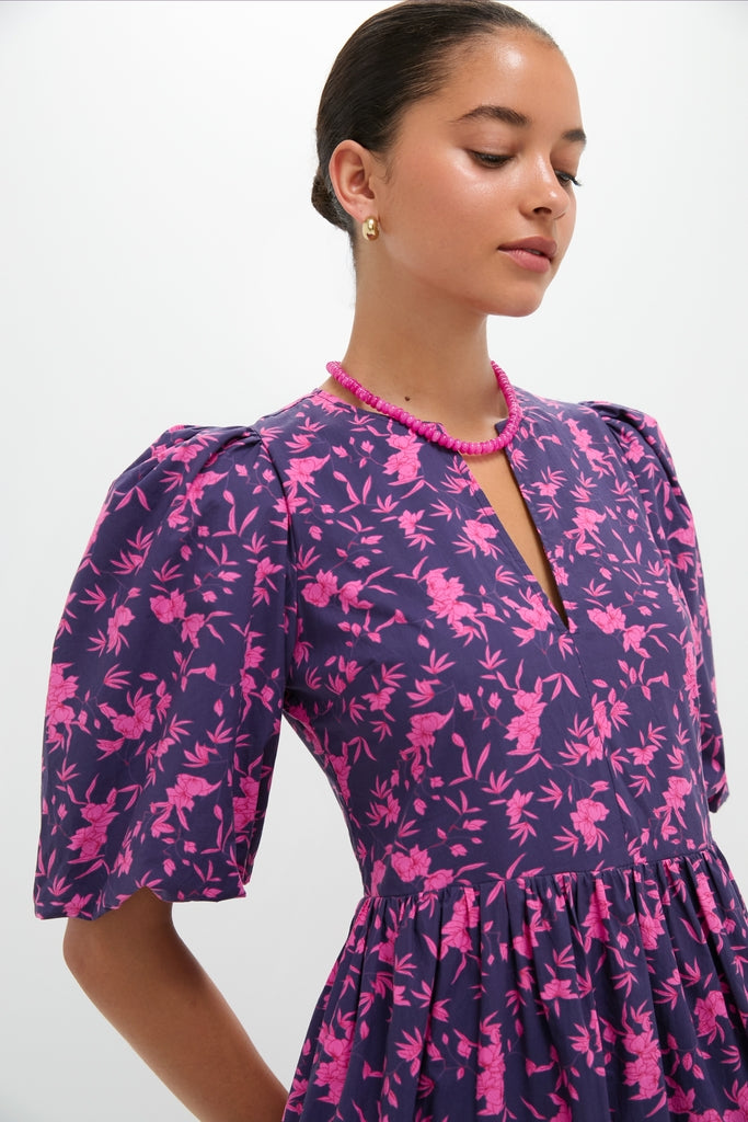 Navy & Fuchsia Floral Cisco Maxi Dress-Get Girly